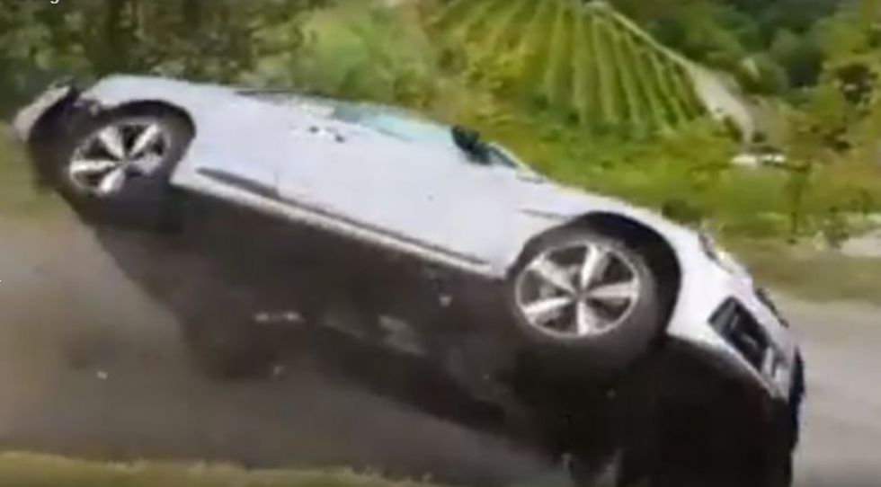 Vožnja z Audijem RS5 Coupe se je končala na boku