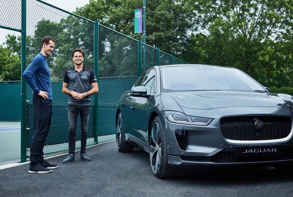 Andy Murray in Nelson Piquet Jr na prvo vožnjo z električnim Jaguarjem