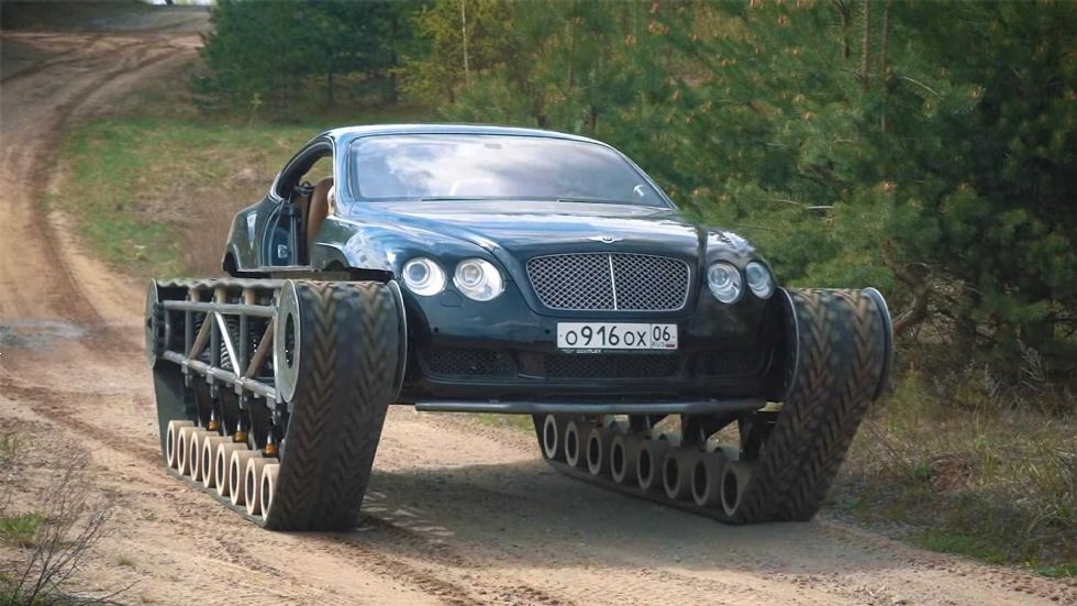 Bentley z gosenicami