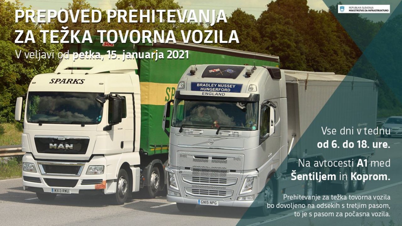 Nič več prehitevanj za tovornjake na glavni slovenski žili
