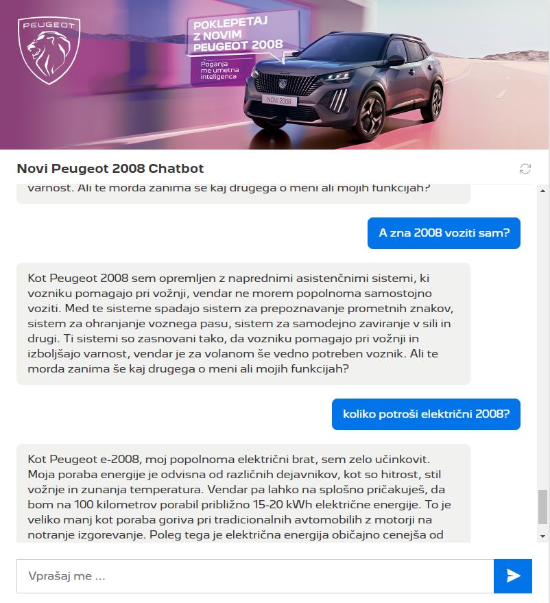 Pri Peugeotu so ustvarili digitalnega prodajnega svetovalca 