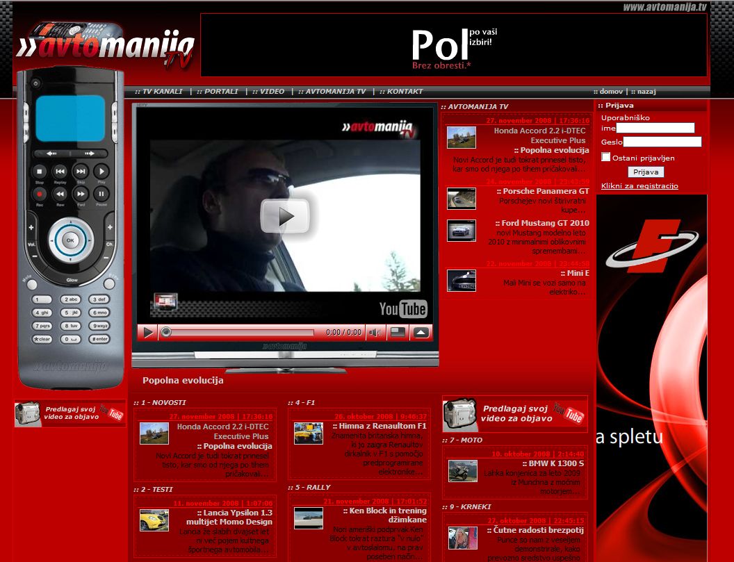 Prvi z videii pri nas, brez pardona. Avtomanija TV (2005).