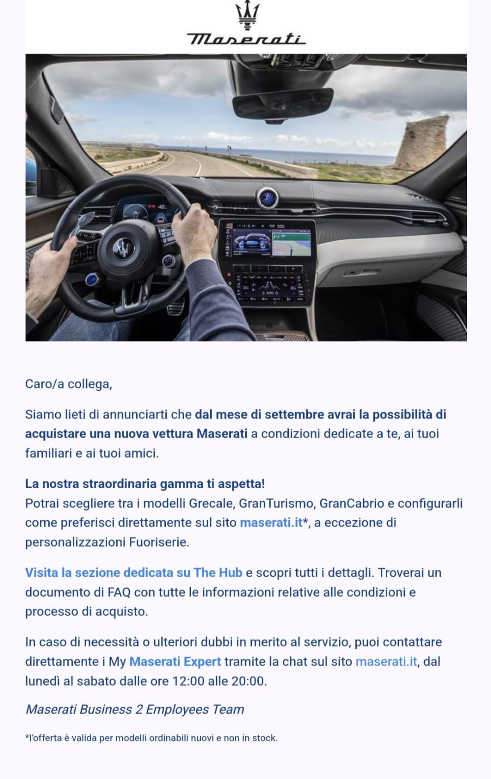 Ponujajo jim nove Maseratije po znižanih cenah