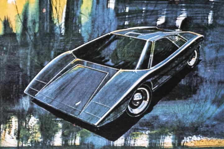 Countach je Gandini zasnoval kot nekaj nezemeljskega za tisto obdobje in s svojo klinasto obliko je popolnoma na novo zrisal koncept super športnega avtomobila.