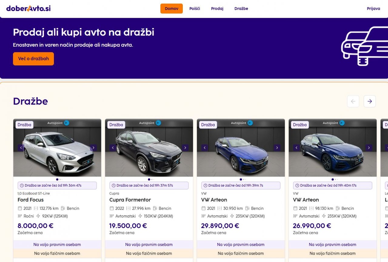 Avtomobilske spletne dražbe tudi pri nas
